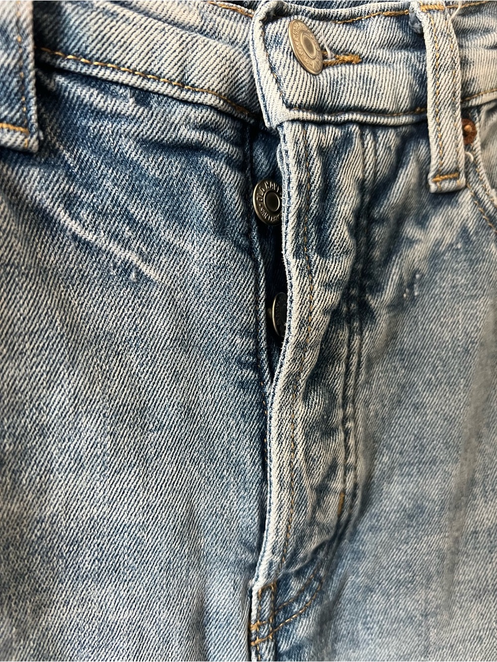 Old Navy Sky-Hi Straight Jeans Womens 10 Blue Distressed Button Fly Raw Hem - Picture 8 of 14
